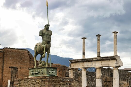 Roman Centaur statue in Pompeii, Italy.