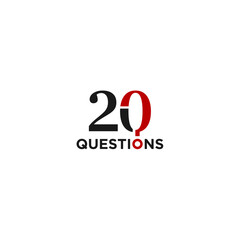 Number 20 questions logo design