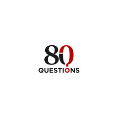Number 80 questions logo design