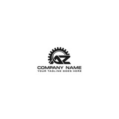 Initial AZ gear logo template vector