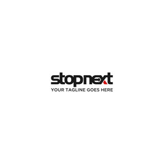 stop next typography logo template vector