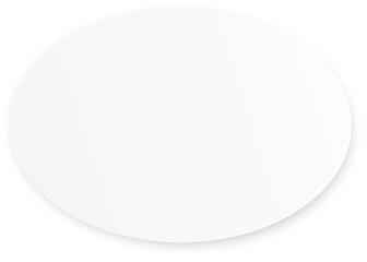 Rounded sticker isolated. Empty white oval sticker template can be used as a mock up or design element for your own projects.