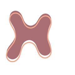 Abstract Maroon Blob with Peach Line, Minimal Design Asset