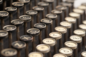 Typewriter keyboard closeup