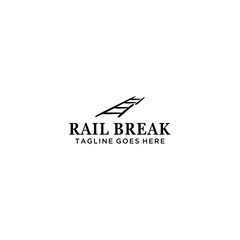 rail break logo icon vector design template
