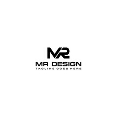 MR logo design. Vector illustration.