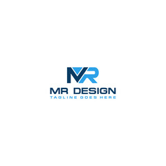 MR logo design. Vector illustration.