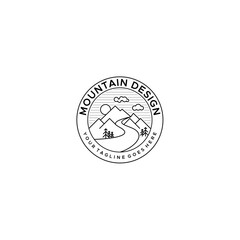 Mountain line logo design .