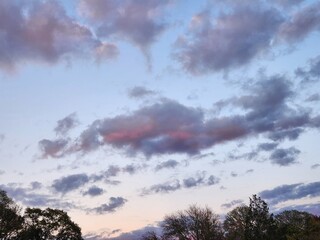 Red clouds and sky at sunset