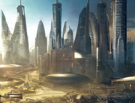 発展する砂漠の未来都市