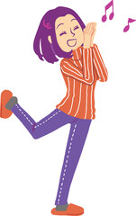 嬉しそうな女性のイラスト