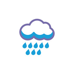 Rain. Single flat icon on white background. Vector illustration.
