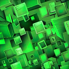 Fototapeta na wymiar abstract green background with some cubic features in it