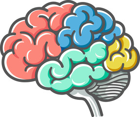 Human brain diagram doodles icon