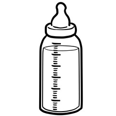 Line drawing of a simple baby bottle