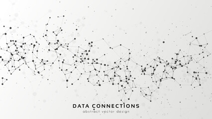 Abstract mesh vector background. Futuristic technology style card. Lines, point, planes in 3d space.