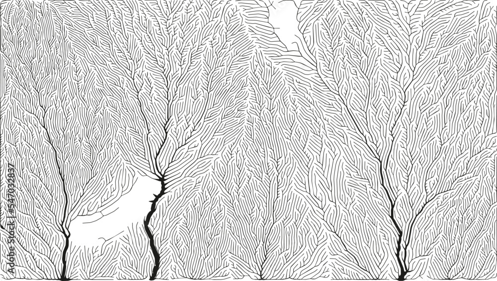 Poster growth pattern. generative branching structure. organic net of vessels texture.