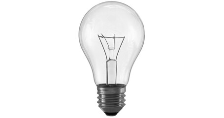 light bulb with transparent glass isolated on transparent background