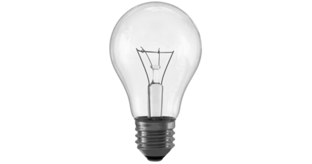 Fotobehang light bulb with transparent glass isolated on transparent background © Kostas