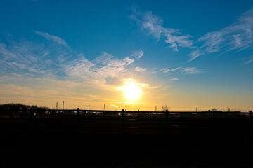 北海道のマジックアワーの風景