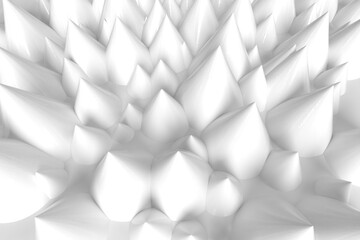 Three dimensional model. Pointed white peaks.