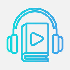Audio book icon in gradient style, use for website mobile app presentation