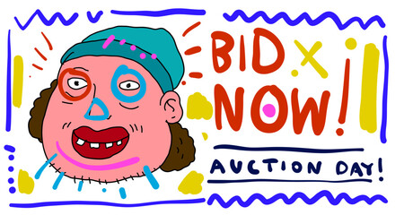 Auction and bid design background landing page