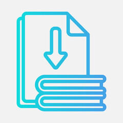 File download icon in gradient style, use for website mobile app presentation