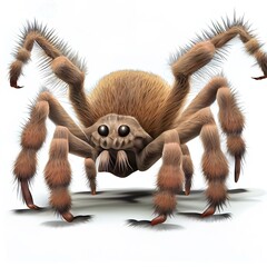 Solifugae or Camel Spider with Fur Isolated on White Background 3D Illustration