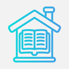 Home study icon in gradient style, use for website mobile app presentation