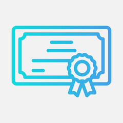 Certificate icon in gradient style, use for website mobile app presentation