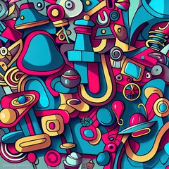 illustration background of abstract shapes. raster copy