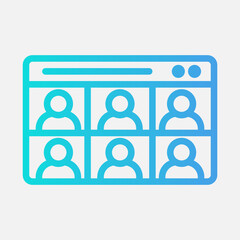 Online class icon in gradient style, use for website mobile app presentation