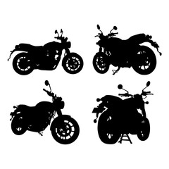 Set of motorcycle silhouettes vector design