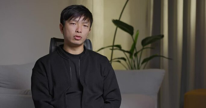 Man talk in front of the camera for interview