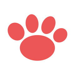 Red pet foot print