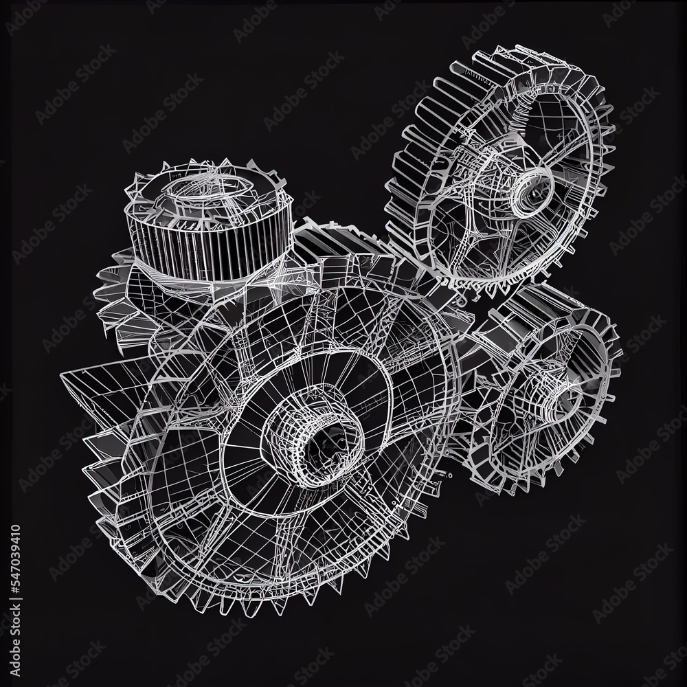 Poster gears. mechanical technology machine engineering symbol. industry development, engine work, business