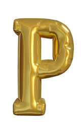 gold ballon 3d rendering upercase english alphabet text