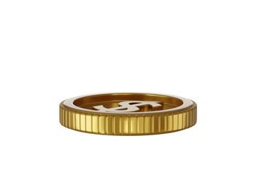 3d randering gold coin isolated on transparent background..