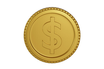 3d randering gold coin isolated on transparent background..