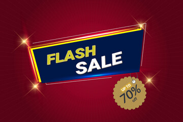 Flash sale discounts up to 70% off banner template design. promotion template 