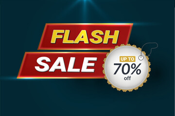 Flash sale discounts up to 70% off banner template design. promotion template 