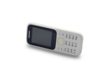 White old handphone on PNG background, include with shadows