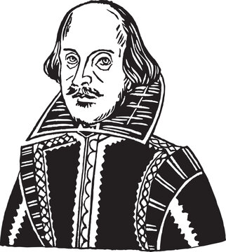 recommend clip art: シェイクスピア　線画　肖像画