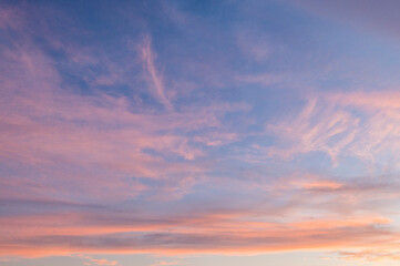 Naklejka na ściany i meble Orange and pink twilight sky