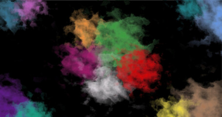 Fototapeta na wymiar colorful smoke dark cloud watercolor background