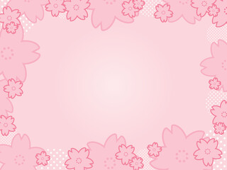 背景素材 フレーム 桜 春 ピンク色