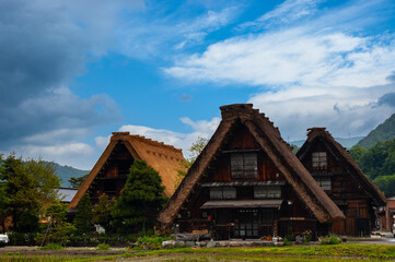 Fototapeta na wymiar Ancient Gassho Houses in Shirakawa Township, Japan