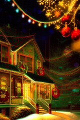 Fototapeta premium christmas tree in the city