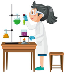 A student experiment using science equipments